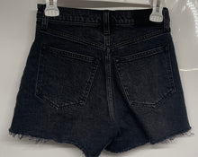 Load image into Gallery viewer, Abercrombie &amp; Fitch Womens Black Denim High-Rise Relaxed Cutoff Shorts Sz 24/00
