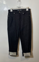 Load image into Gallery viewer, Karl Lagerfeld Womens Black Embellished Cuff Stretch Ankle Jeans Size 4
