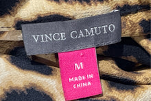 Load image into Gallery viewer, Vince Camuto Womens Brown Black Animal Print Long Sleeve Button-Up Shirt Size M
