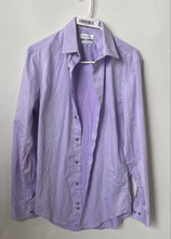 Load image into Gallery viewer, Calvin Klein Mens Purple Cotton Long Sleeve Collared Dress Shirt Size Small
