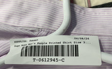 Load image into Gallery viewer, Hugo Boss Mens Purple Striped Classic Fit Cotton Dress Shirt Size 15 32/33
