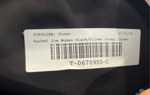 Load image into Gallery viewer, Rachel Zoe Womens Black Silver Sequin Formal Collarless Full-Zip Jacket Size M
