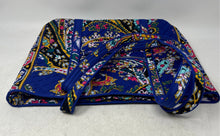 Load image into Gallery viewer, Vera Bradley Womens Blue Romantic Paisley Printed Quilted Zip Top Tote Handbag

