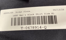 Load image into Gallery viewer, DKNY Mens Black Long Sleeve Collared Single Chest Pocket Button-Up Shirt Size XL

