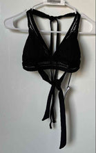 Load image into Gallery viewer, Robin Piccone Womens Black Crochet Carly Lace Halter Neck Bikini Top Sz S W/ Tag

