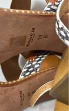 Load image into Gallery viewer, Coach Womens Sevilla Brown Black Leather Block Heel Slingback Sandals Size 11B
