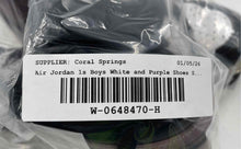 Load image into Gallery viewer, Authentic Nike Unisex Kids Air Jordan 1 White Purple Sneaker Shoes Sz 4.5Y Worn
