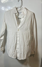 Load image into Gallery viewer, Zara Mens White Cotton Long Sleeve Collared Slim Fit Button-Up Shirt Size M
