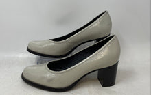 Load image into Gallery viewer, Marc Joseph Womens Gray Leather Slip-On Round Toe Block Pump Heels Size 8
