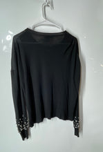 Load image into Gallery viewer, Zara Womens Black Pearl Embellished Knitted Pullover Sweater Size Large
