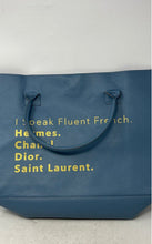 Load image into Gallery viewer, LA|TC Womens Blue Textured Vegan Leather Double Handles Magnetic Tote Bag
