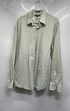 Load image into Gallery viewer, Express 1MX Mens Green Plaid Print Long Sleeve Collared Dress Shirt Size XL

