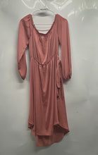 Load image into Gallery viewer, Forever 21 Womens Rose Long Sleeve Scoop Neck Side Tie A-Line Dress Size Large
