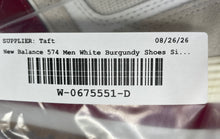 Load image into Gallery viewer, New Balance Mens 574 V2 ML574TE2 White Burgundy Lace-Up Sneaker Shoes Size 13D
