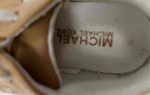 Load image into Gallery viewer, Michael Kors Girls Oak 2 Brown White Monogram Lace-Up Sneaker Shoes Size 6
