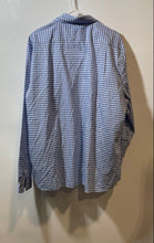 Load image into Gallery viewer, Lacoste Mens Blue White Gingham Cotton Regular Fit Button-Up Shirt Size 2XL
