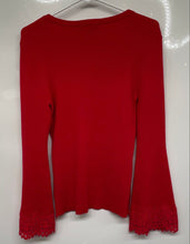 Load image into Gallery viewer, INC International Concepts Womens Red Lace Bell Sleeve Pullover Sweater Size M
