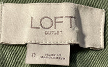 Load image into Gallery viewer, Loft Womens Green Side Striped Flat Front Pockets Skinny Leg Chino Pants Size 0
