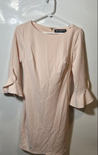 Load image into Gallery viewer, Karl Lagerfeld Womens Pink 3/4 Bell Sleeve Round Neck Sheath Dress Size 2
