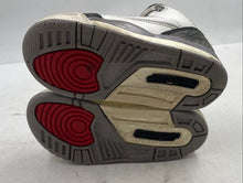 Load image into Gallery viewer, Authentic Nike Kids Air Jordan 3 Retro White Gray Sneaker Shoes Size 8C Worn
