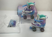Load image into Gallery viewer, Nemone Kids Mermaid 4 Multicolor Adjustable Quad Wheel Roller Skates Sz S 28-31
