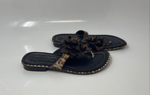 Load image into Gallery viewer, Donald J Pliner Womens Brown And Beige Leather Slip-On Thong Sandals Size 6M
