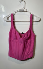 Load image into Gallery viewer, Zara Womens Pink Sleeveless Sweetheart Neck Smocked Back Cropped Corset Top Sz S
