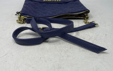 Load image into Gallery viewer, Juicy Couture Womens Blank Check Navy Blue Monogram Leather Crossbody Purse
