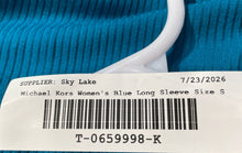 Load image into Gallery viewer, Michael Kors Womens Blue Cold Shoulder Long Sleeve Blouse Top Size Small
