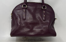 Load image into Gallery viewer, Kate Spade Womens Larchmont Reiley Dark Purple Pebbled Leather Satchel Purse
