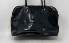 Load image into Gallery viewer, Arcadia Womens Black Patent Leather Bottom Studs Double Handle Satchel Bag Purse
