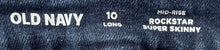 Load image into Gallery viewer, Old Navy Womens Blue Denim Mid-Rise Rockstar Super Skinny Leg Jeans Size 10 Long

