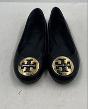 Load image into Gallery viewer, Authentic Tory Burch Womens Reva Black Leather Round Toe Ballet Flats Size 6.5M
