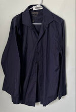 Load image into Gallery viewer, Calvin Klein Mens Blue Long Sleeve Non-Iron Slim Fit Dress Shirt Size 16.5
