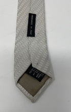 Load image into Gallery viewer, Giorgio Armani Mens Gray Diagonal Textured Striped Keeper Loop Pointed Tie

