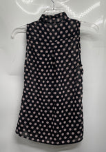 Load image into Gallery viewer, Forever 21 Womens Black Polka Dot Printed Sleeveless Tie Neck Blouse Top Size M

