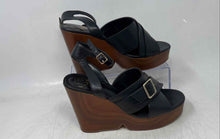 Load image into Gallery viewer, Vince Camuto Womens Black Brown Wedge Heel Open Toe Ankle Strap Sandals Size 6 M
