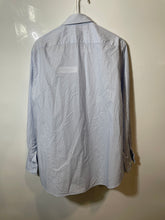 Load image into Gallery viewer, Michael Kors Mens Blue Printed Long Sleeve Slim Fit Dress Shirt Size Medium

