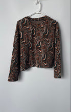 Load image into Gallery viewer, Zara Womens Multicolor Abstract Long Sleeve Crew Neck Pullover Blouse Top Size L
