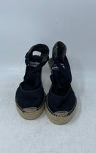 Load image into Gallery viewer, Diegos Womens Black Wedge Heel Ankle Tie Espadrille Sandals Size EUR 41
