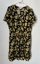 Load image into Gallery viewer, Michael Kors Womens Black Yellow Floral Print Mini Dress Size Large
