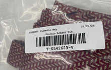 Load image into Gallery viewer, Giorgio Armani Mens Red Beige Geometric Silk Keeper Loop Adjustable Pointed Tie
