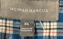 Load image into Gallery viewer, Neiman Marcus Mens Blue Plaid Long Sleeve Collared Button-Up Shirt Size XL
