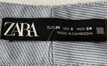 Load image into Gallery viewer, Zara Womens Blue Flat Front Slash Pocket Straight Leg Dress Pants Size 2
