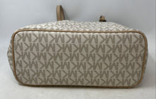 Load image into Gallery viewer, Michael Kors Womens Brown White Signature Print Double Handle Tote Handbag
