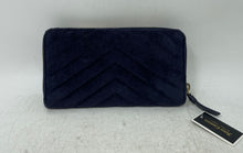 Load image into Gallery viewer, Juicy Couture Womens Navy Blue Quilted Inner Pockets Zip-Around Wallet With Tag

