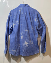 Load image into Gallery viewer, Spazio Uomo Mens Blue Printed Cotton Long Sleeve Collared Button-Up Shirt Size L
