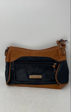 Load image into Gallery viewer, Rosetti Womens Black Brown Textured Faux Leather Braided Strap Shoulder Handbag
