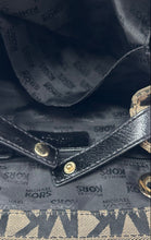 Load image into Gallery viewer, Michael Kors Womens Black Beige Signature Jacquard Double Handle Shoulder Bag

