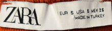 Load image into Gallery viewer, Zara Womens Orange Knitted Long Sleeve Crew Neck Cropped Pullover Sweater Size S
